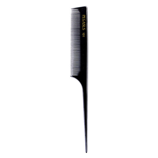 Pegasus 101 Hard Rubber Rattail Comb – 8" Fine Teeth