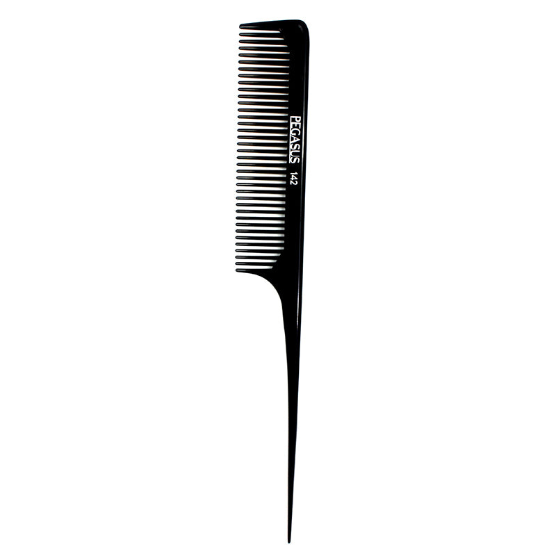 142 - Pegasus Hard Rubber Rat Tail with Coarse Teeth Comb
