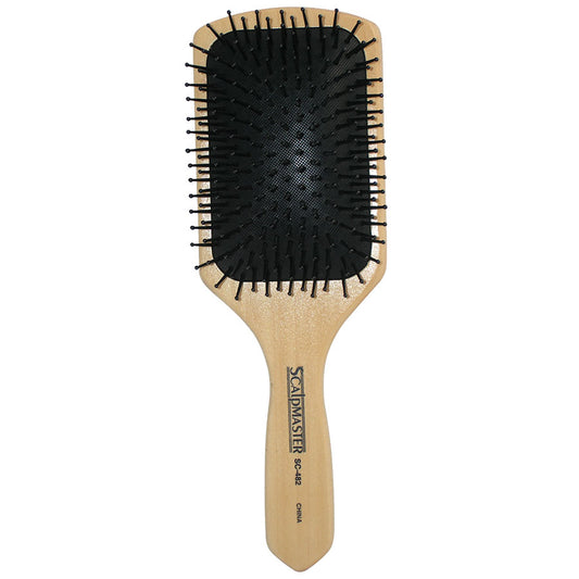Scalpmaster Wood Cushion Paddle Brush – Detangling Hair Brush for Thick Hair & Scalp Massage
